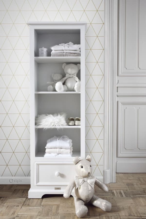 Origin Wallcoverings tapet grafiska trianglar vitt och guld 0,53 x 10,05 m