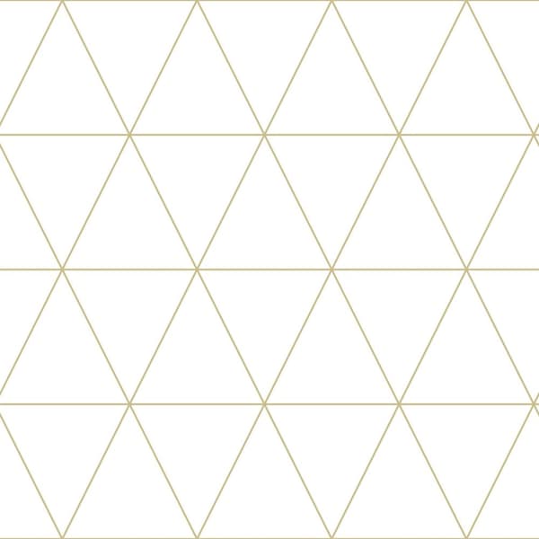Origin Wallcoverings tapet grafiska trianglar vitt och guld 0,53 x 10,05 m