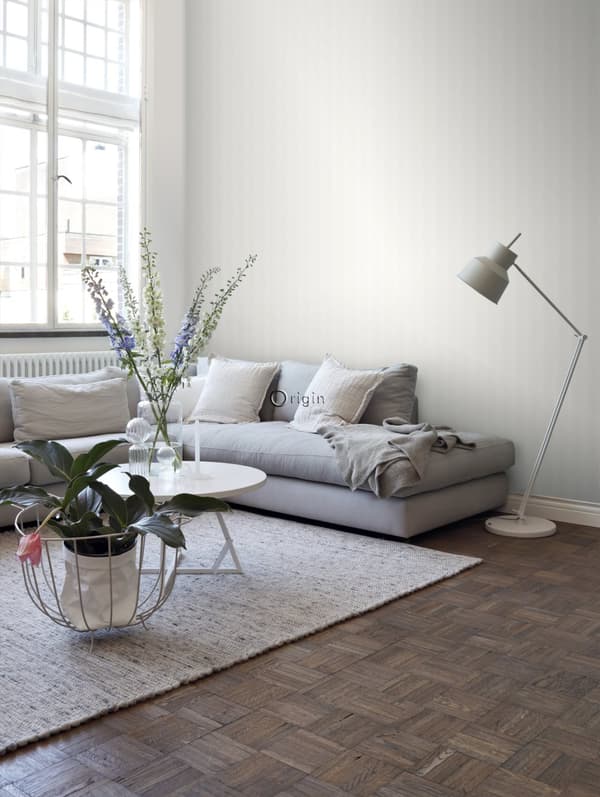 Origin Wallcoverings tapet grafisk tryk skinnende hvid 53 cm x 10,05 m