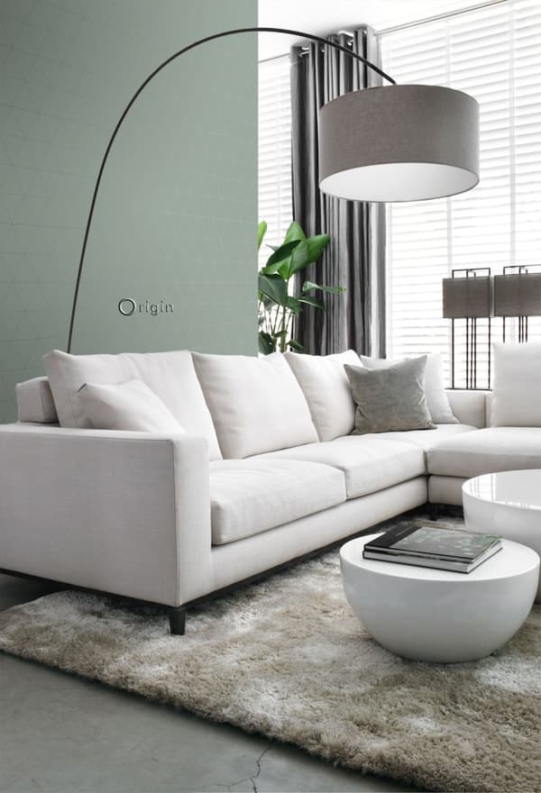 Origin Wallcoverings tapet grafiske trekanter gråligtgrønt 0,53 x 10,05 m