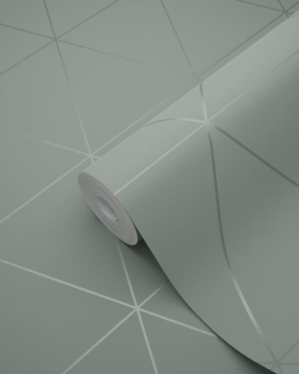 Origin Wallcoverings tapet grafiske trekanter gråligtgrønt 0,53 x 10,05 m