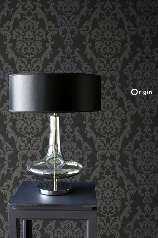 Origin Wallcoverings tapet ornament sort og skinnende bronze 53 cm x 10,05 m