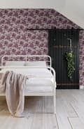 Miniatyrbillede 4 af 8: ESTAhome tapet akvarelmalede roser aubergine lilla og mulvarpegråt 53 cm x 10,05 m