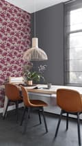 Miniatyrbillede 6 af 8: ESTAhome tapet akvarelmalede roser aubergine lilla og mulvarpegråt 53 cm x 10,05 m