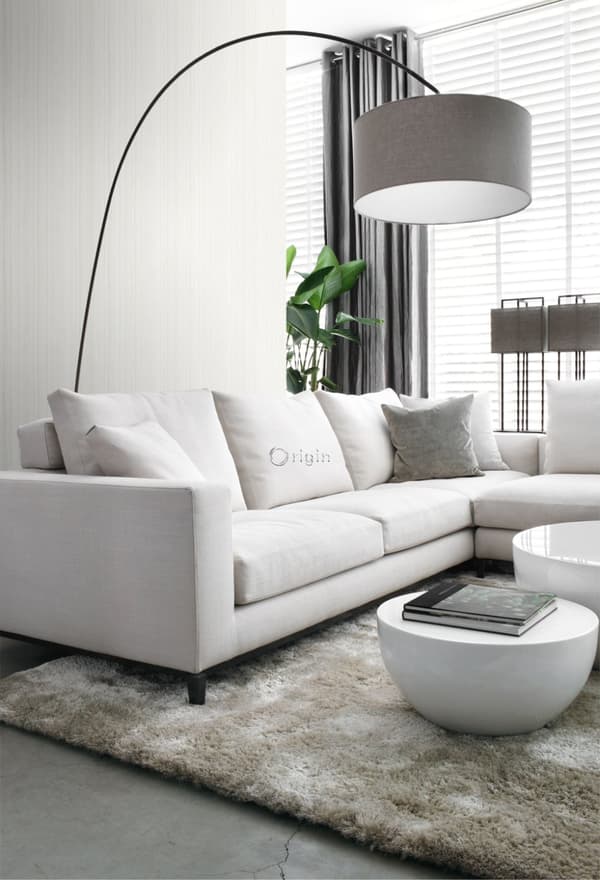 Origin Wallcoverings tapet smala oregelbundna streck med sandstruktur vitt 53 cm x 10,05 m
