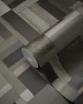 Miniatyrbillede 8 af 8: Origin Wallcoverings tapet træstumper plankemotiv sort og gråt 53 cm x 10,05 m