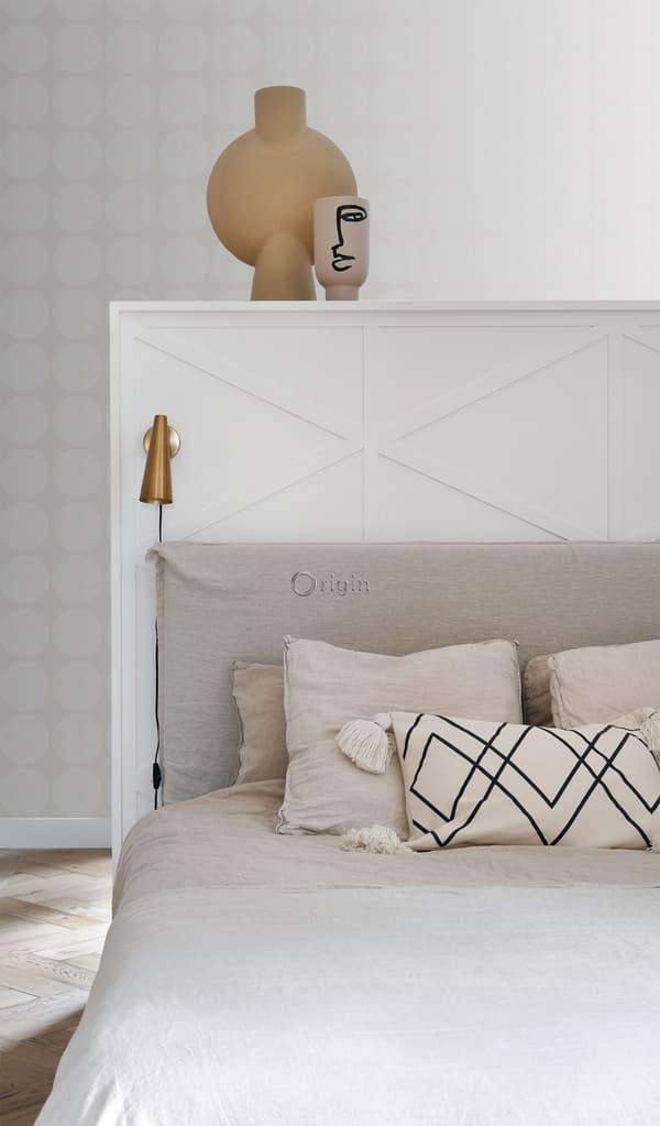 Origin Wallcoverings tapet stora slitna rundlar gräddvitt 53 cm x 10,05 m