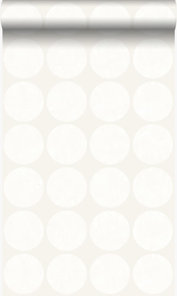 Origin Wallcoverings tapet stora slitna rundlar gräddvitt 53 cm x 10,05 m