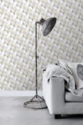 Miniatyrbillede 6 af 8: ESTAhome tapet trekanter lysegråt, beige og hvidt 53 cm x 10,05 m