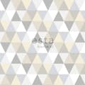 Miniatyrbillede 8 af 8: ESTAhome tapet trekanter lysegråt, beige og hvidt 53 cm x 10,05 m