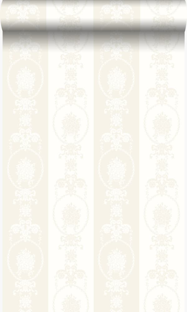 Origin Wallcoverings tapet ornament sølv og hvidt 53 cm x 10,05 m
