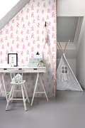 Miniatyrbild 4 av 6: ESTAhome tapet fågelkorg rosa 53 cm x 10,05 m