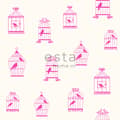 Miniatyrbild 5 av 6: ESTAhome tapet fågelkorg rosa 53 cm x 10,05 m
