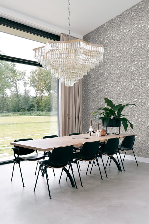 Origin Wallcoverings tapet palmblad lergrått - 347439 - 53 cm x 10,05 m