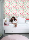 Miniatyrbillede 4 af 8: ESTAhome tapet vintage blomster lyseblåt, grønt og rødt 53 cm x 10,05 m