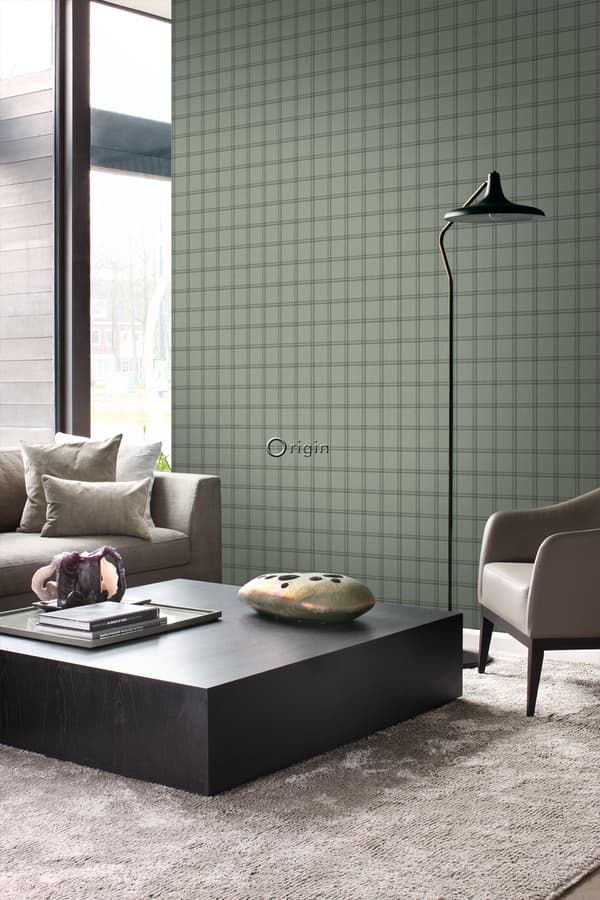Origin Wallcoverings tapet rombemotiv gråligtgrønt 0,53 x 10,05 m