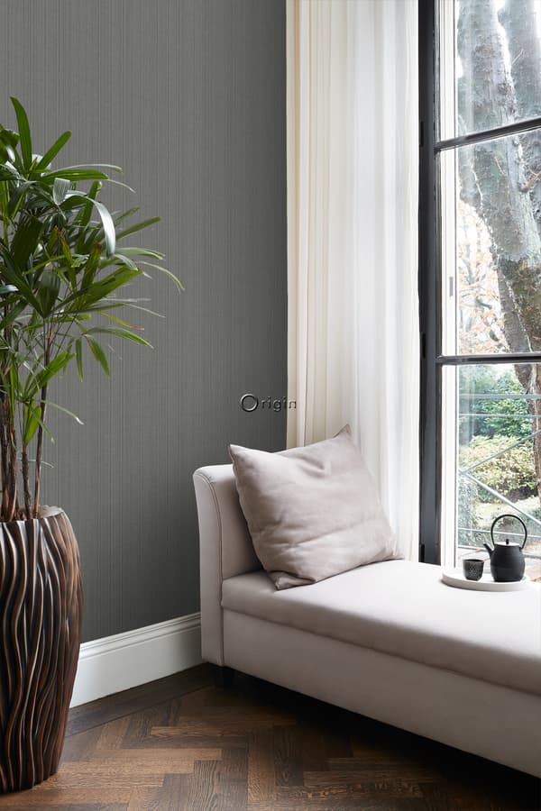 Origin Wallcoverings tapet vävd struktur skiffergrått 0,53 x 10,05 m