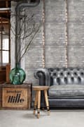 Miniatyrbillede 6 af 8: ESTAhome tapet metalplader lysegråt og rustbrunt 53 cm x 10,05 m