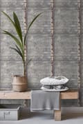 Miniatyrbillede 8 af 8: ESTAhome tapet metalplader lysegråt og rustbrunt 53 cm x 10,05 m