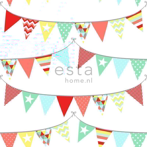 ESTAhome tapet guirlander mangefarvet 53 cm x 10,05 m
