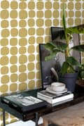 Miniatyrbild 2 av 8: ESTAhome tapet grafiskt motiv ockra och vitt 0,53 x 10,05 m