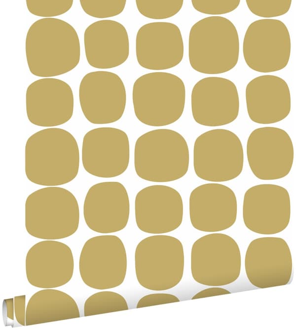 ESTAhome tapet grafiskt motiv ockra och vitt 0,53 x 10,05 m