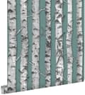 Miniatyrbillede 1 af 8: ESTAhome tapet birkestammer gammeldags grågrønt og varmt lysegråt 53 cm x 10,05 m