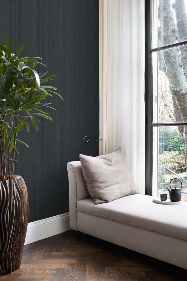 Origin Wallcoverings tapet vävd struktur mörkgrått 0,53 x 10,05 m
