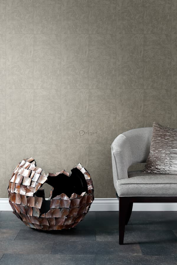 Origin Wallcoverings tapet sten mullvadsgrått 53 cm x 10,05 m
