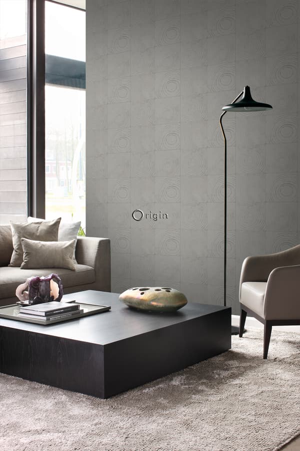 Origin Wallcoverings tapet tvärsnitt trädstammar mörkgrått 53 cm x 10,05 m