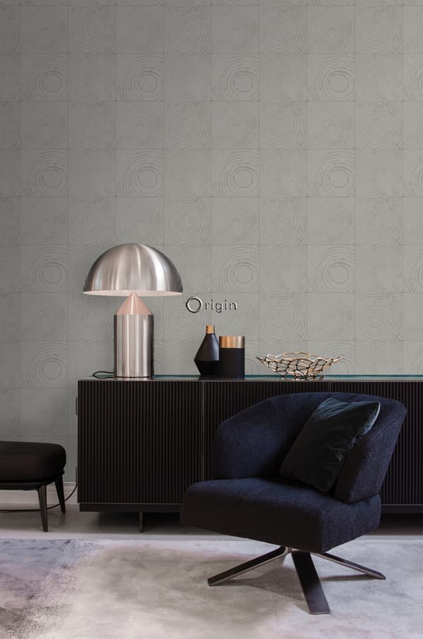 Origin Wallcoverings tapet tvärsnitt trädstammar mörkgrått 53 cm x 10,05 m