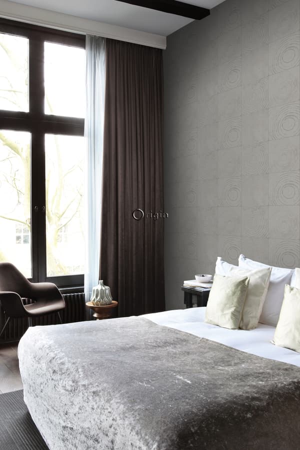 Origin Wallcoverings tapet tvärsnitt trädstammar mörkgrått 53 cm x 10,05 m