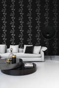 Miniatyrbillede 6 af 8: Origin Wallcoverings tapet blade sort og sølv 53 cm x 10,05 m