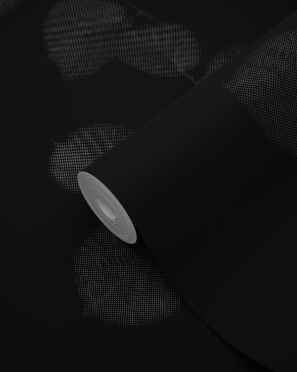 Origin Wallcoverings tapet blade sort og sølv 53 cm x 10,05 m