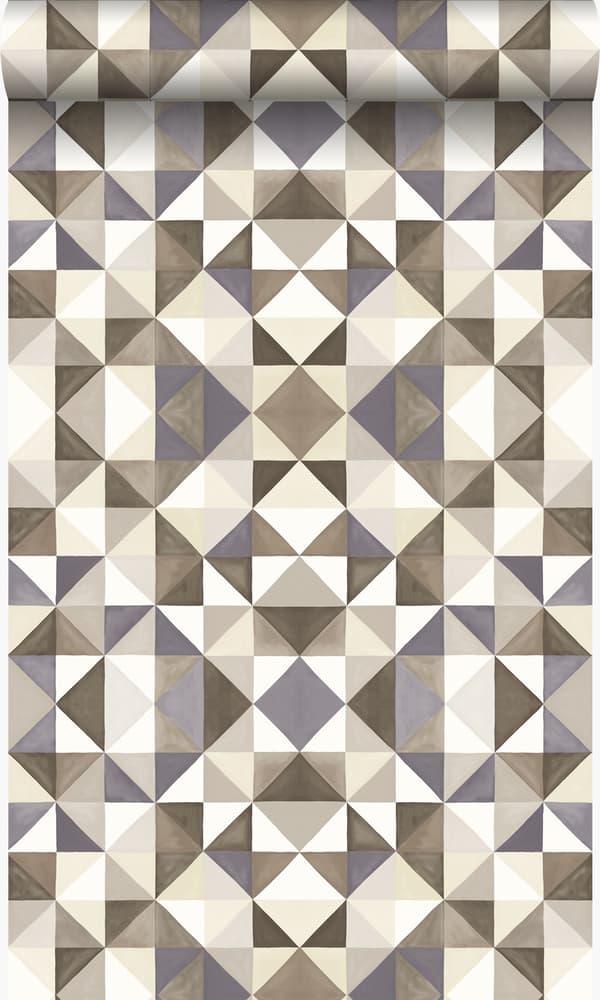 Origin Wallcoverings tapet kubism brunt och beige 53 cm x 10,05 m