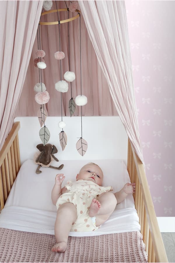 Origin Wallcoverings tapet små rosetter glänsande rosa 53 cm x 10,05 m