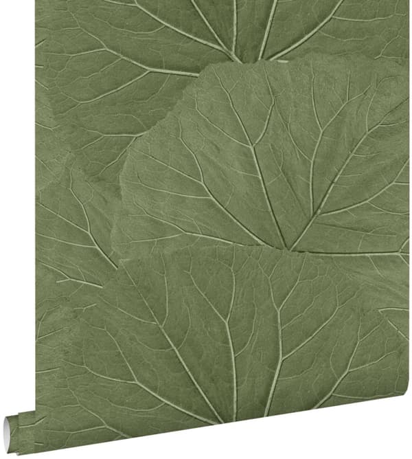 ESTAhome tapet store blade olivengrønt - 138995 - 0,53 x 10,05 m