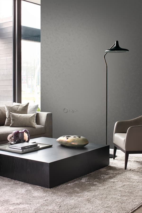 Origin Wallcoverings tapet enfärgad mörkgrått 53 cm x 10,05 m