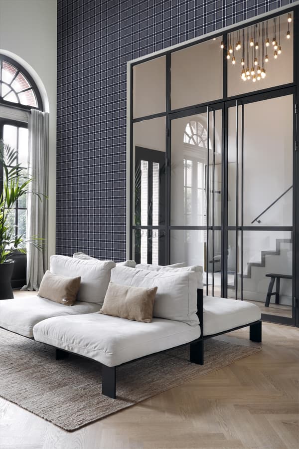 Origin Wallcoverings tapet rutor mörkgrått - 347471 - 53 cm x 10,05 m