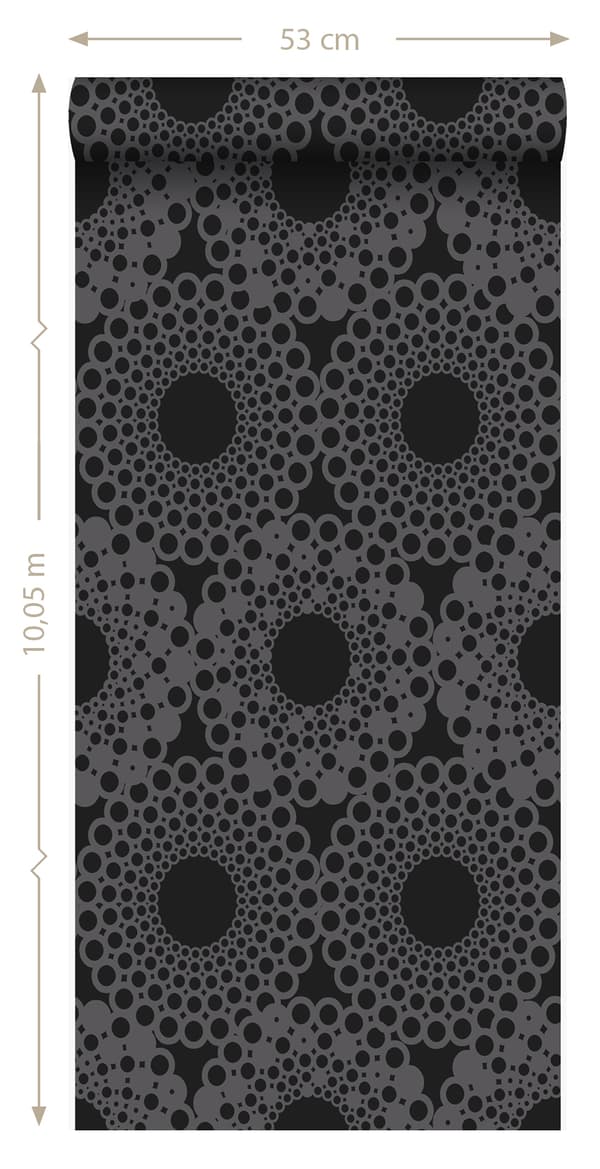 Origin Wallcoverings tapet grafisk form svart 53 cm x 10,05 m