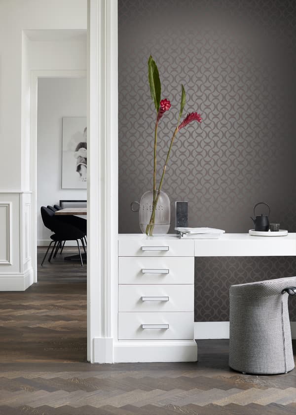 Origin Wallcoverings tapet grafik mörkgrått 53 cm x 10,05 m