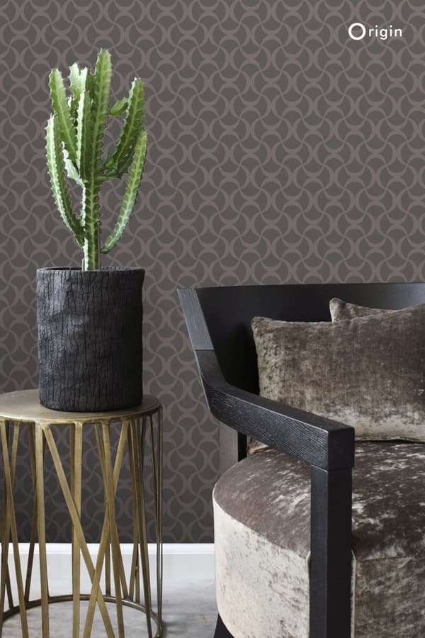 Origin Wallcoverings tapet grafik mörkgrått 53 cm x 10,05 m