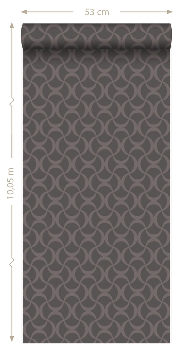 Origin Wallcoverings tapet grafik mörkgrått 53 cm x 10,05 m