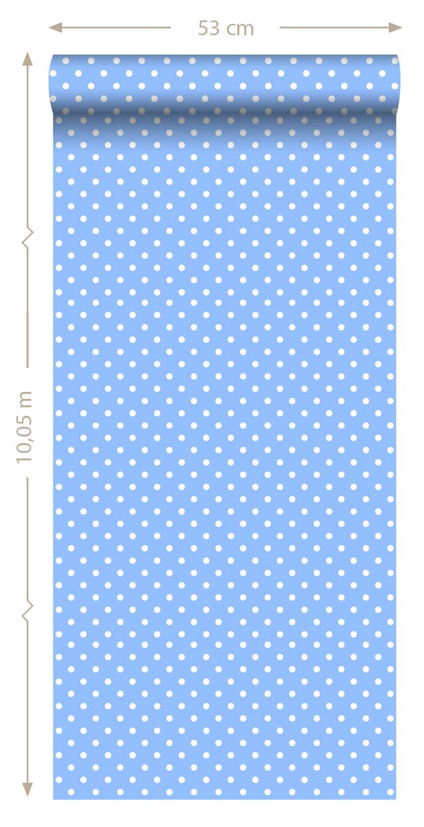 ESTAhome tapet prikker lyseblåt 53 cm x 10,05 m