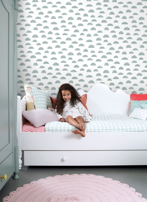 ESTAhome tapet grafisk motiv gråblåt 0,53 x 10,05 m