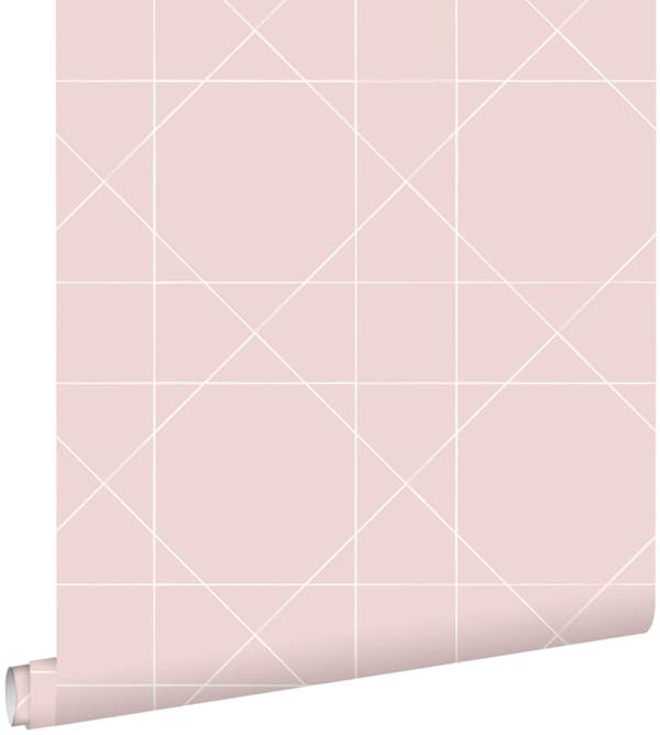 ESTAhome tapet grafiska linjer antikrosa 0,53 x 10,05 m