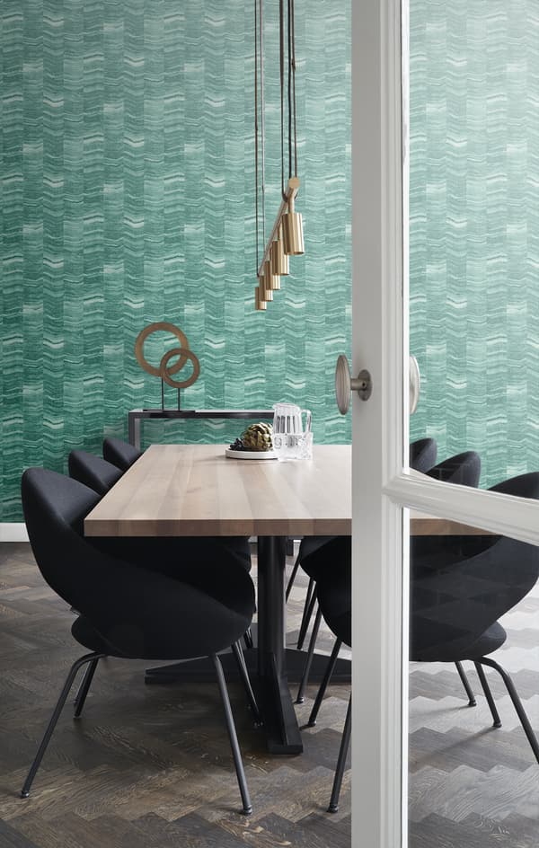 Origin Wallcoverings tapet siscksackränder av skiktad marmor smaragdgrönt 53 cm x 10,05 m