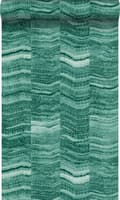 Miniatyrbild 1 av 8: Origin Wallcoverings tapet siscksackränder av skiktad marmor smaragdgrönt 53 cm x 10,05 m