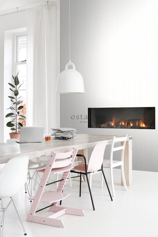 ESTAhome tapet pärlor vitt och glänsande silver 0,53 x 10,05 m