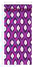 Miniatyrbillede 7 af 7: Origin Wallcoverings tapet Ikat lyserødt 53 cm x 10,05 m
